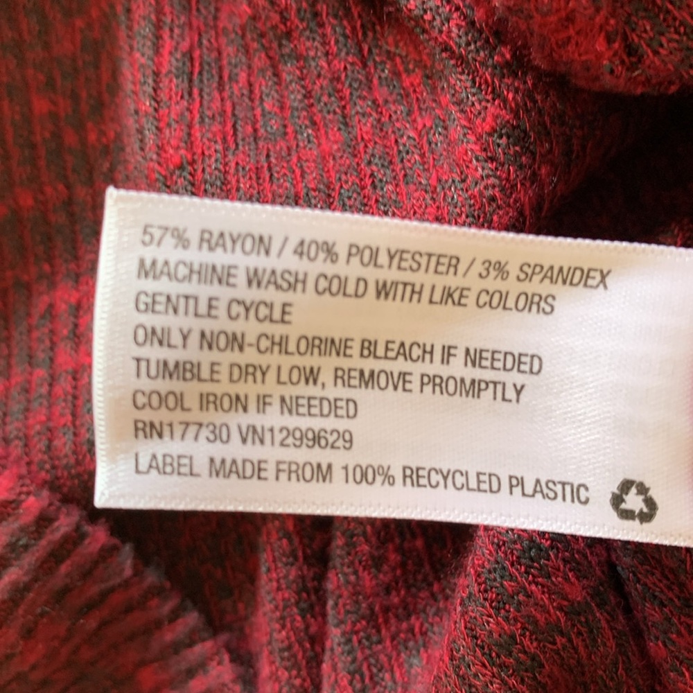 Xhilaration Red Ruched Bodycon Sweater Dress with Long Dolman Sleeves EUC - Picture 12 of 12